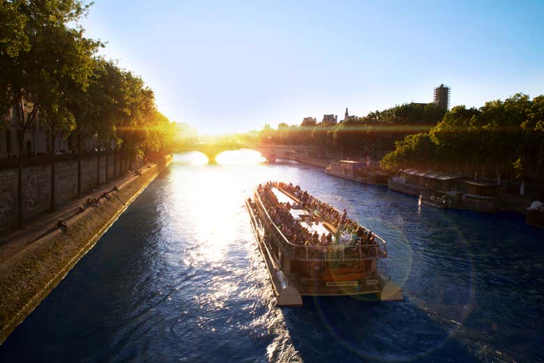 Gliding through the waters of the Seine River
