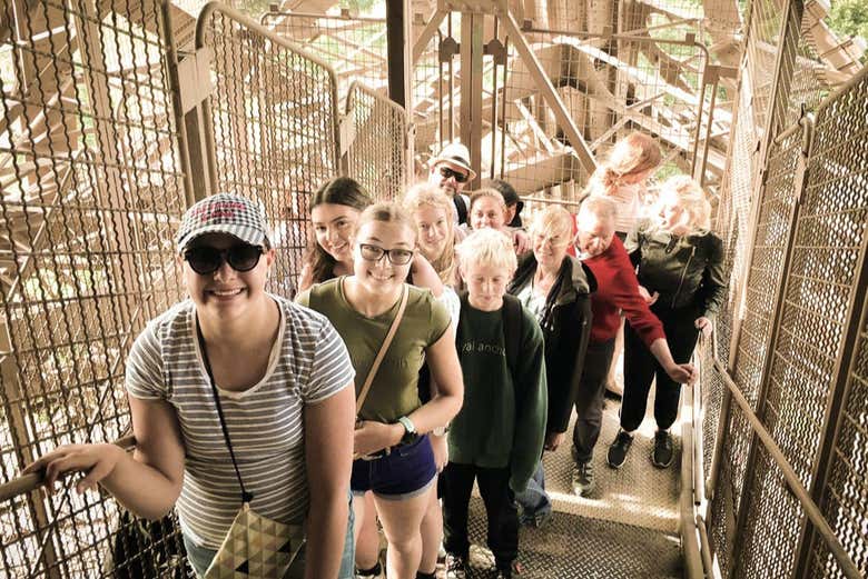 Climbing the Eiffel Tower stairs